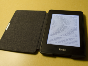 photo of an open kindle