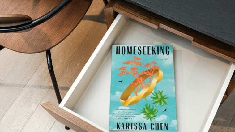 photo of book homeseeking by karissa chen in the drawer of a desk